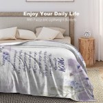 We Hugged This Blanket Personalized Blanket from Daughter Son Purple Flower Soft Throw Blankets for Couch Bedroom Sofa -Great