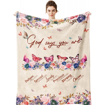 Yamco Christian Gifts for Women Men You are Inspiration Blanket Butterfly Gifts Religious for Her 60"x 50" You are Inspiration Bible Verse Throw Blankets Godmother Anniversary Birthday Gift Ideas