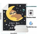 Zevrez Sloth Blanket Cute Kids Throw Blanket Soft I Love You to The Moon and Back Blankets Sloth Gifts for Girls Boys Adults Sloths Lovers Bed CouchSloth 2 48"x60"