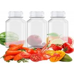 10 Pcs 4 Ounce Juice Bottles Plastic Milk Bottles Bulk Beverage Containers with Tamper Evident Caps Lids White for Milk Juice Drinks and Other Beverage Containers