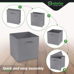 13x13 Large Storage Cubes Set of 9. Fabric Storage Bins with Dual Handles | Cube Storage Bins for Home and Office | Foldable Cube Baskets For Shelf | Closet Organizers and Storage Box Grey