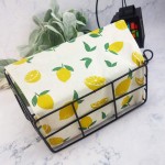 AIPOKE EPOCH Canvas Storage Basket Metal Holder Desk Table Organizer Home Decor Lemon Yellow