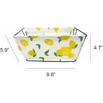 AIPOKE EPOCH Canvas Storage Basket Metal Holder Desk Table Organizer Home Decor Lemon Yellow