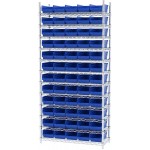 Akro-Mils 30130 Plastic Nesting Shelf Bin Box 12-Inch x 6-1 2-Inch x 4-Inch Blue 12-Pack