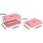 Apsan Collapsible Storage Bins with Lids for organizing  Stackable Clear Latch Storage Box with Handle Folding Plastic Containers Pink