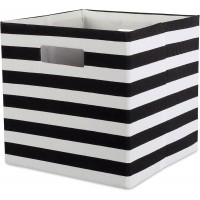 DII Polyester Cube Storage Collection Hard Sided Collapsible 11x11x11 Black