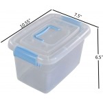 Doryh 5 L Plastic Storage Bin with Lid Clear Transparent Box With Handles Set of 6
