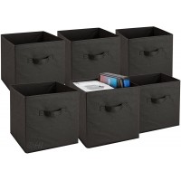 Foldable Cube Storage Bins 6 Pack These Decorative Fabric Storage Cubes are Collapsible and Great Organizer for Shelf Closet or Underbed. Convenient for Clothes or Kids Toy Storage Black