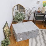 GRANNY SAYS Fabric Storage Bin with Lid Decorative Storage Box for Closet Shelves Container Storage Basket Organizer Jumbo Gray