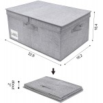 GRANNY SAYS Fabric Storage Bin with Lid Decorative Storage Box for Closet Shelves Container Storage Basket Organizer Jumbo Gray