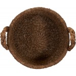 Household Essentials Large Wicker Floor Storage Basket with Braided Handle Light Brown 19''x 25''