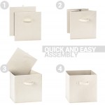 NesTidy 13x13x13 Inch Cube Storage Bins 6 Pack Fabric Storage Cubes Organizer with Handle Beige