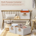 OLLVIA Large Baskets for Organizing 3 Pack Decorative Storage Boxes for Shelves Rectangle Closet Baskets Box Foldable Sturdy Storage Basket with Handle for Nursery Home|Office