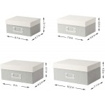 Photo Boxes Storage Storage Boxes with Lids 4 in 1 Set Water-Proof Storage Box Sets with Handles Decorative Multiple Size Storage Bins with Lids for Kids Toys Clothes Shoes Office Cosmetic Books