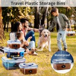 Plastic Storage Bins with Lids Lockcoo 4 Pack Airtight Storage Box Clear Storage Bins with Handle Multipurpose Lidded Home Storage Latch Box Tote Organizing Storage Container