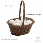 Royal Imports Oval Shaped -Small- Willow Handwoven Easter Basket 9"L x7W x3.5H 10.5"H w  Handle Braided Rim with Plastic Insert