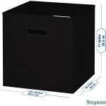 Royexe Storage Bins Set of 8 Storage Cubes | Foldable Fabric Cube Baskets Features Dual Plastic Handles. Cube Storage Bins. Closet Shelf Organizer | Collapsible Nursery Drawer Organizers Black