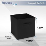 Royexe Storage Cubes 11 Inch Cube Storage Bins Set of 8. Fabric Cubby Organizer Baskets with Dual Handles | Foldable Closet Shelf Organization Boxes Black