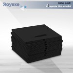 Royexe Storage Cubes 11 Inch Cube Storage Bins Set of 8. Fabric Cubby Organizer Baskets with Dual Handles | Foldable Closet Shelf Organization Boxes Black
