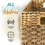 Rustic Home Resources Storage Basket Wicker Baskets for Organizing. Set of 4 Woven Basket 1x Large Basket 1x Medium Decorative Basket and 2x Small Basket. Rustic Hyacinth and Seagrass Baskets Rectangular Baskets with Handles Closet Organizers and Storage 