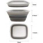 SAMMART 7.7L 2 Gallon Collapsible Tub Foldable Dish Tub Portable Washing Basin Space Saving Plastic Washtub Grey S