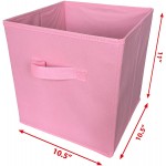 Sodynee Foldable Cloth Storage Cube Basket Bins Organizer Containers Drawers 6 Pack Pink