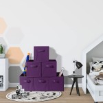 Sorbus® Foldable Storage Cube Basket Bin 6 Pack Purple