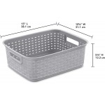 Sterilite 12726A06 Short Weave Basket Cement 6-Pack