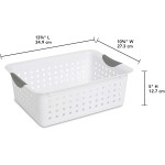 Sterilite 16248006 Medium Ultra Basket White Basket w  Titanium Inserts 6-Pack