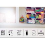 Sterlite 6 Quart Stackable Plastic Storage Bins with Lids and Latches 6 Pack Bundled with Peaknip Labels and Marker