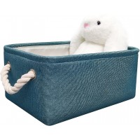 Storage Basket with Handles Fabric Storage Baskets for Organizing | Empty Basket for Gift Empty | Baskets for Cube Storage | Storage Bins for Home Office Blue 12.2L×8.3W×4.7H inch