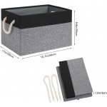 Storage Bins Fabric Storage Baskets HOKEMP 3 Pack Collapsible Closet Storage Bins for Shelves with Cotton Rope Handles for Closet Living Room Bedroom（Black Grey 15.7 "x 11"x 9.8"）