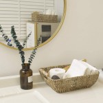 StorageWorks Hand-Woven Large Storage Baskets with Wooden Handles Seagrass Wicker Baskets for Organizing 15 x 10 ¾ x 5 inches 2-Pack