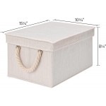 StorageWorks Storage Bins with Lids Decorative Storage Boxes with Lids and Cotton Rope Handles Mixing of Beige White & Ivory Large 3-Pack
