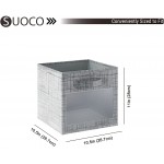 SUOCO 8 Pack Cube Storage Bins with Clear Window 11 inch Foldable Fabric Baskets Boxes for Shelf Closet Organizer Nursery and Kids Room Grey