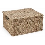 Trademark Innovations Rectangular Seagrass Baskets Lids Set of 3 Brown