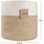 voten Cube Storage Baskets Bins 11x11 inch 3 Packs for 12x12 inch Cube Organizer Toy Storage Cabinet Shelves,Durable&Soft Cotton Rope Baskets for Playroom Classroom Home Organization,Round Light Brown