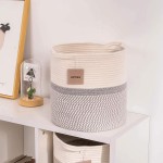 voten Cube Storage Baskets Bins Fit 13x13’’ Cube Shelf Storage Organizer Bookcases,Durable&Stylish Woven Cotton Storage Baskets for Nursery Home Organizing,3 Pack Round 12.6x12.6’’ Mix Grey