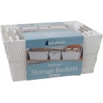 Whitmor Rattique Storage Baskets White 3 Piece Set