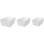 Whitmor Rattique Storage Baskets White 3 Piece Set