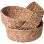 Yesland 3 Sizes Woven Seagrass Basket Natural Storage Baskets Nesting Baskets with Plastic Dust Bag Perfect Organizing and Storage Basket for Coastal and Beach DecorRound
