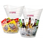 Zilpoo 4 Pack Plastic Oval Storage Tub 4.5 Liter Wine Beer Bottle Drink Cooler Parties Ice Bucket Party Beverage Chiller Bin Baskets Clear