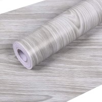 17.7”x 118” Wallpaper Gray Wood Contact Paper PVC Self Adhesive Wood Wall Peel and Stick Paper Thick and Easy to Clean Wall Covering