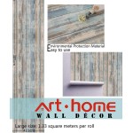 Arthome Blue Rustic Wood Paper 17''x120'' Self-Adhesive Removable Wood Peel and Stick Wallpaper Vinyl Decorative Wood Plank Film Vintage Wall Covering for Furniture Easy to Clean Wooden Grain Paper
