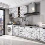 Caltero Marble Wallpaper 15.7" x 118" Marble Contact Paper Black White Grey Granite Wallpaper Peel and Stick Marble Self Adhesive Paper for Countertop Cabinets Kitchen Bathroom