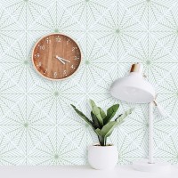 GloryTik 17.7inx393.7in Green Stripes Wallpaper Peel and Stick Removable Wallpaper for Bedroom Geometric Trellis Contact Paper Self Adhesive Thicken Wallpaper Decorative for Cabinets Easy to Apply