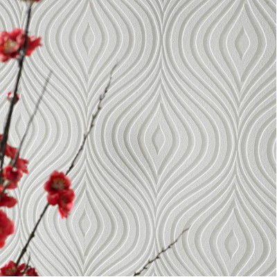 Graham and Brown 17583 Curvy White Paintable Wallpaper