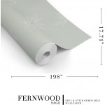 Hall & Perry Peel and Stick Removable Wallpaper in Fernwood Sage Green Vintage 17.71 in x 198 in Roll