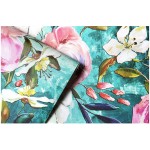 HaokHome 93079 Vintage Floral Peel and Stick Wallpaper Emerald Pink Removable for Bedroom Nursery Decorations 17.7in x 118in