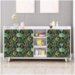 HaokHome 93105 Rain Forest Peel and Stick Wallpaper Tropical Succulents for Bedroom Navy Green Removable Wall Decorations 17.7in x 118in